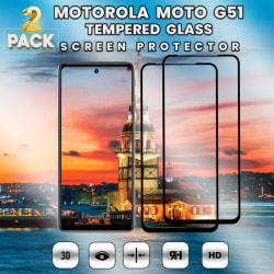 2 PACK Motorola Moto G51 - Härdat Glas 9H -Super kvalitet 3D