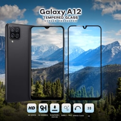 Samsung Galaxy A12 - Härdat Glas 9H-Super Kvalitet 3D Skärmskydd