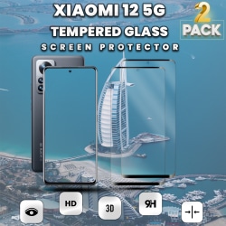 2 Pack Xiaomi 12 5G - Härdat glas 9H-Super kvalitet 3D