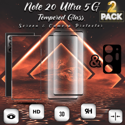 2-Pack Samsung Note 20 Ultra 5G Skärmskydd & 1-Pack linsskydd - 9H GLAS