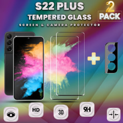 2-Pack Samsung S22 Plus Skärmskydd & 1-Pack linsskydd - 9H Glas