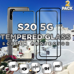 2 Pack Samsung Galaxy S20 5G - Härdat glas 9H-Super kvalitet 3D