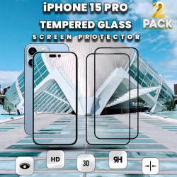 2-Pack iPhone 15 Pro - 9H Härdat Glass - Super kvalitet 3D