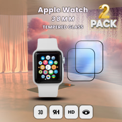 2 Pack Apple Watch 38mm -Härdat glas 9H – Super kvalitet 3D