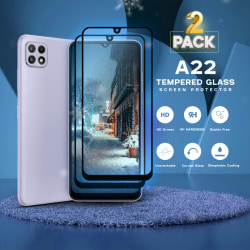 2 Pack Samsung Galaxy A22 - Härdat glas 9H - Super kvalitet 3D
