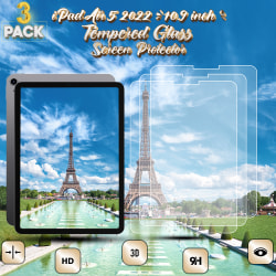 3-Pack Apple iPad AIR 5 (2022 10.9 Inch) - Härdat Glas 9H - Super Kvalitet Skärmskydd