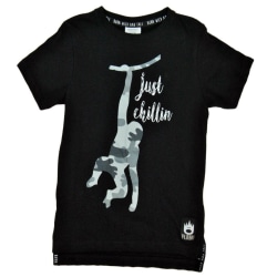 T-shirt, Just chillin, svart 110/116 Svart