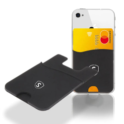 Universal Mobil plånbok/korthållare - Självhäftande svart SiGN Svart
