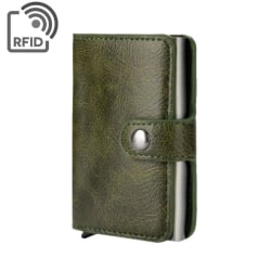 RFID sikker kortholder 7 kort pung (olivengrønt PU-læder) Green