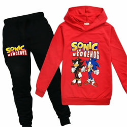 Boy Girl Sonic The Hedgehog Hoodies Träningsoveraller Toppar+joggingbyxor k red 130cm