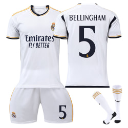 23-24 Bellingham 5 Real Madrid tröja Ny säsong Senaste fotbollströjor för vuxna för barn T Kids 28(150-160cm)