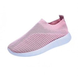 Dam Walking Sneakers Stickade Mesh Slip On Shoes Andas Flat Pumps Casual Trainers W Pink 36