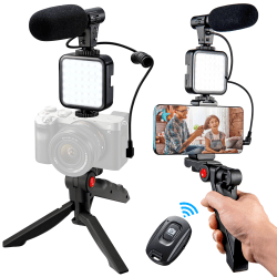 Smartphone Vlogging Kit med lätt mikrofon stativhållare
