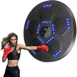 Musikboxningsmaskin - Smart musikboxningsmaskin ingår ej handskar , Boxningsmaskin Väggmonterad med LED-ljus, Bluetooth, Indoor Music B grå