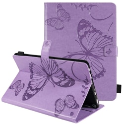 Amazon Fire HD (2021) butterfly pattern leather case - Purple Purple