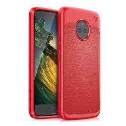 LENUO Motorola Moto X4 Unikt skinn skal - Röd