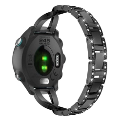 20mm Garmin Forerunner 245 X-shape rhinestone watch band - Black Svart