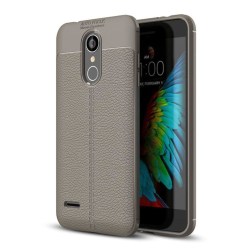 LG K8 (2018) mobilskal silikon litchi textur - Grå