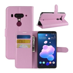 HTC U12+ mobilfodral silikon konstläder stående plånbok litc