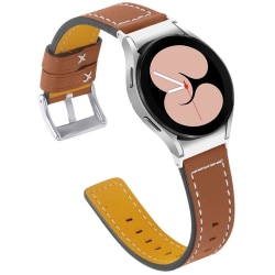 Top Layer genuine leather watch strap for Samsung Galaxy Watch 4 Brun