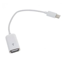 USB 3.1 Typ-C Male till USB 2.0 A Female OTG-kabel - Vit Vit