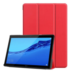 Huawei MediaPad T5 stående skyddsfodral av syntetläder – Röd