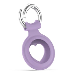 AirTags heart design silicone cover with spring buckle - Light P Lila