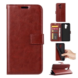 Huawei Mate 20 Lite syntetläder plånboks mobilfodral med kor