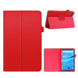Lenovo Tab M8 litchi leather flip case - Red Röd