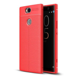 Sony Xperia XA2 Plus mobilskal silikon litchi - Röd