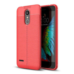 LG K8 (2018) mobilskal silikon litchi textur - Röd