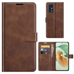 Wallet-style leather case for ZTE Axon 30 Pro 5G - Coffee Brun