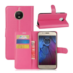 Motorola Moto G5S Enfärgat fodral med plånbok - Rosa
