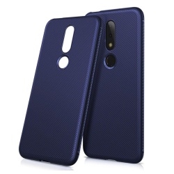 Nokia X6 (2018) mobilskal TPU twill textur - Blå