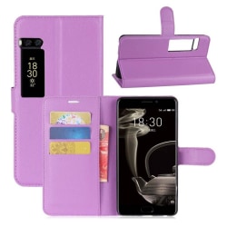 Meizu Pro 7 Plus litsitekstuurinen nahkakotelo - Violetti Purple