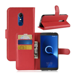 Alcaltel 3 mobilfodral konstläder silikon plånbok stående -