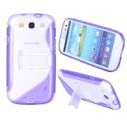 S-Line Transparent Kick-Stand (Lila) Samsung Galaxy S3 Skal