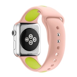Apple Watch 38mm Tvåfärgat flexibelt klockband - Rosa grön