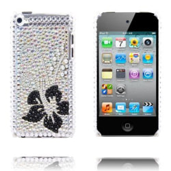 Paris (Silver - Svart Blomma) iPod Touch 4 Skal med Bling-Bl