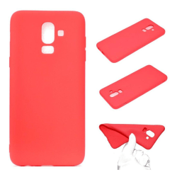 Samsung Galaxy J8 (2018) mobilskal silikon skydd matt - Röd