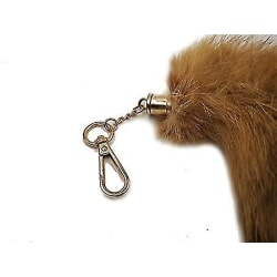 Fox Tail hängsmycke brun päls svans nyckelring Stor nyckelring väska Bil