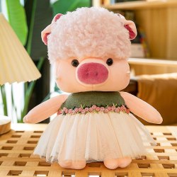 Søt Hani gris beroliger jente jente Piggy plysj leke dukke dekorasjon bil liten dukke white dress