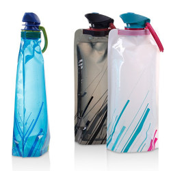 3-pack 700 ml utomhussport hopfällbara vattenflaskor, återanvändbara