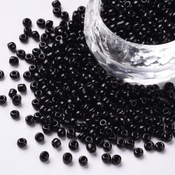 Seed beads - Svarta - 3 mm - 40 gram