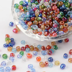 Seed beads - Mixade färger transparenta - 2 mm - 40 gram