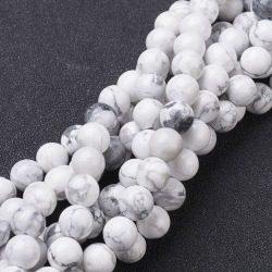 Howlit pärlor naturliga, 6 mm