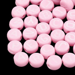 Rosa bokstavspärlor 500st