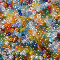 Seed beads - Mixade färger transparenta - 2 mm