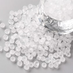 Seed Beads - Frostade vita - 4 mm - 40 gram