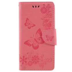 One Plus 6 fodral Butterflies relief - Pink Rosa
